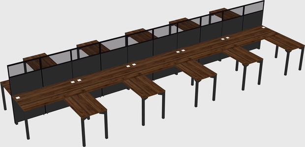Shared l-shape cubicle