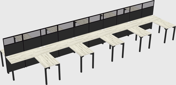 Shared l-shape cubicle