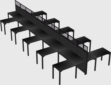 Shared l-shape cubicle