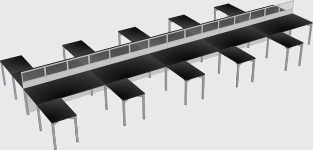 Shared l-shape cubicle