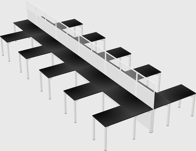 Shared l-shape cubicle