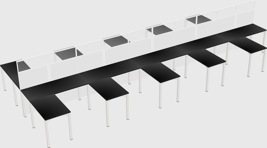 Shared l-shape cubicle