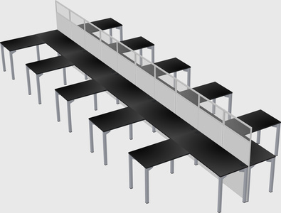 Shared l-shape cubicle