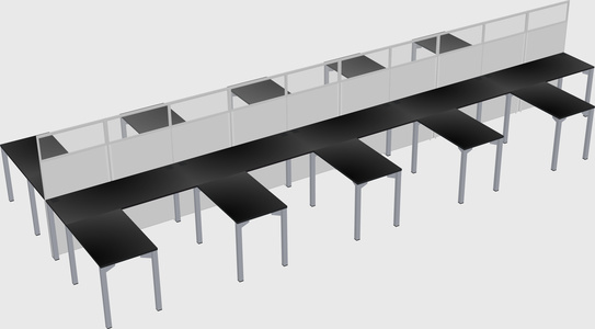 Shared l-shape cubicle