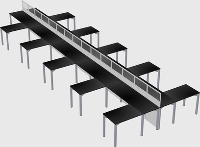 Shared l-shape cubicle