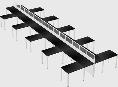 Shared l-shape cubicle