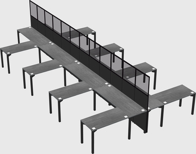 Shared l-shape cubicle