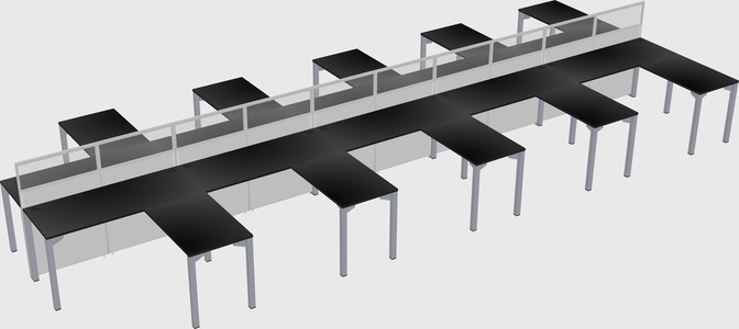 Shared l-shape cubicle