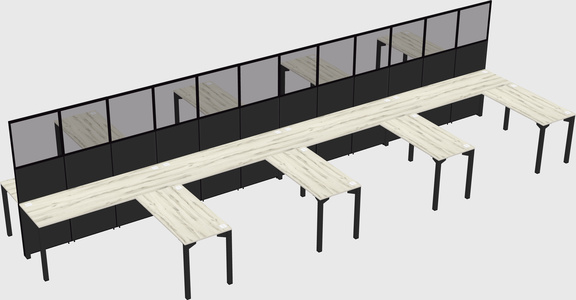 Shared l-shape cubicle