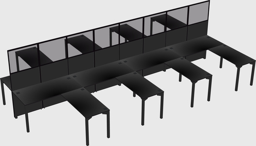 Shared l-shape cubicle