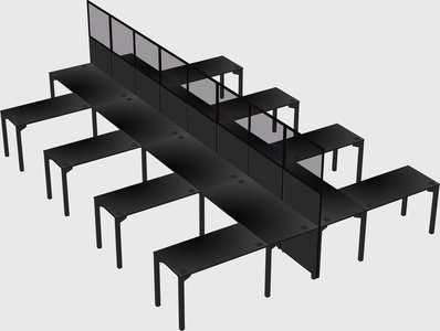 Shared l-shape cubicle