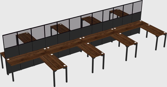 Shared l-shape cubicle
