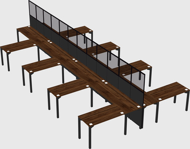 Shared l-shape cubicle
