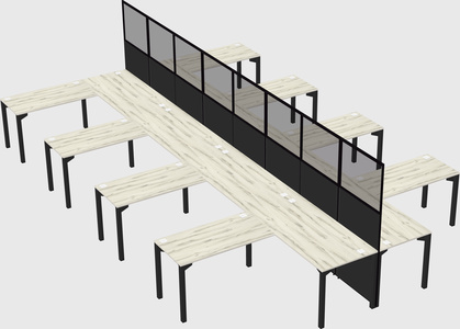 Shared l-shape cubicle