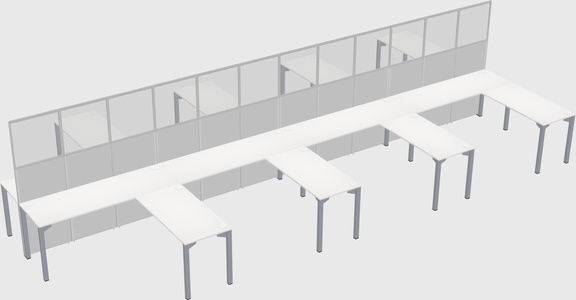 Shared l-shape cubicle