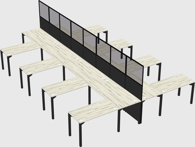 Shared l-shape cubicle