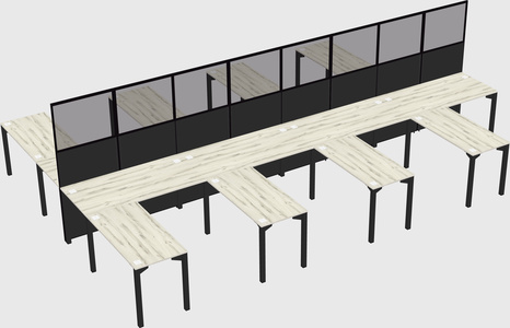Shared l-shape cubicle