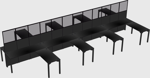 Shared l-shape cubicle