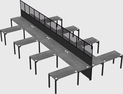 Shared l-shape cubicle