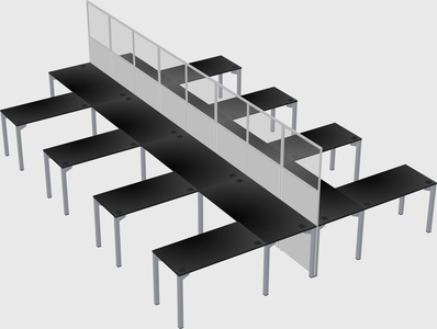 Shared l-shape cubicle