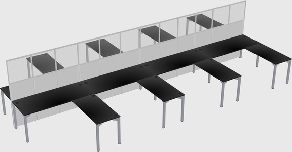 Shared l-shape cubicle