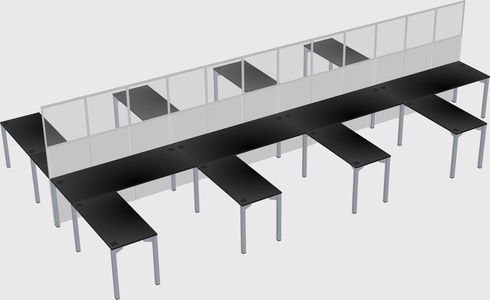 Shared l-shape cubicle