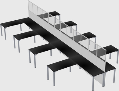 Shared l-shape cubicle