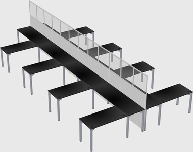 Shared l-shape cubicle