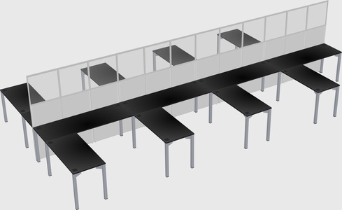 Shared l-shape cubicle