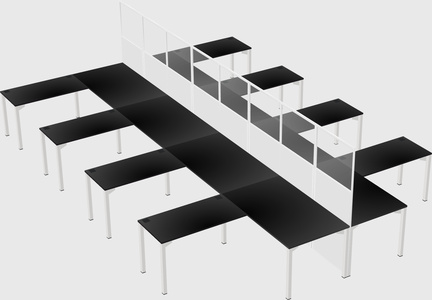 Shared l-shape cubicle