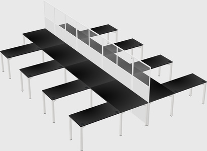 Shared l-shape cubicle