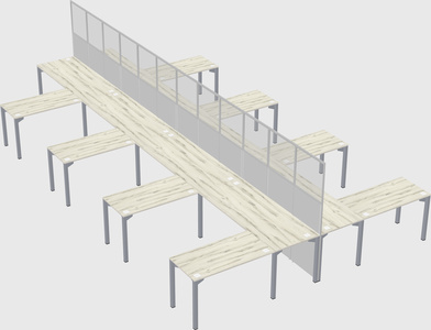 Shared l-shape cubicle