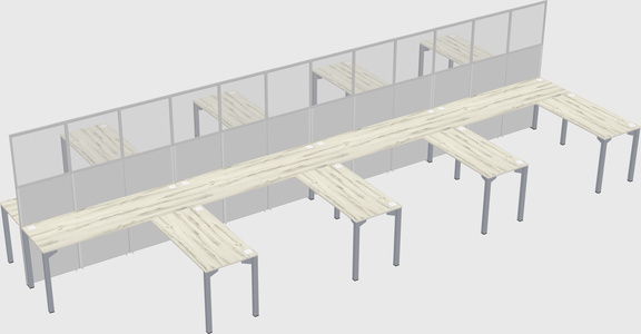 Shared l-shape cubicle