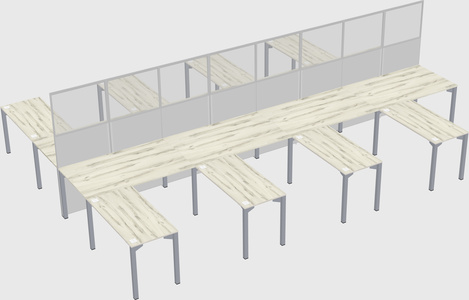 Shared l-shape cubicle