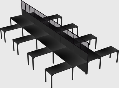 Shared l-shape cubicle