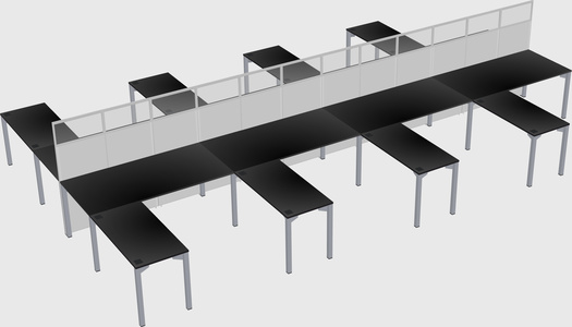 Shared l-shape cubicle