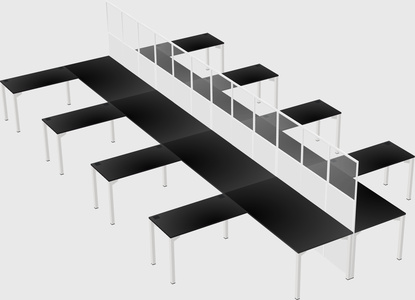Shared l-shape cubicle