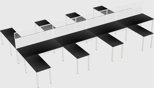 Shared l-shape cubicle