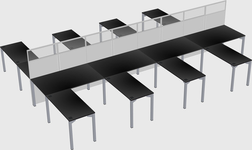 Shared l-shape cubicle