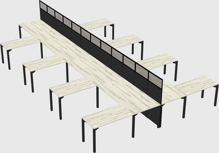 Shared l-shape cubicle