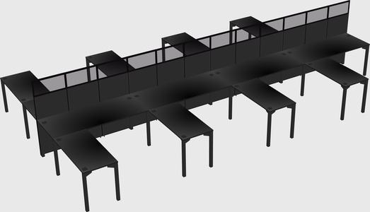 Shared l-shape cubicle