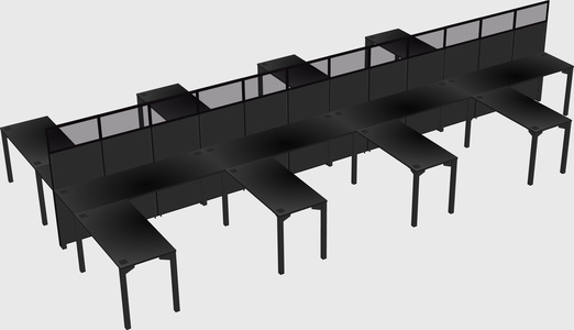 Shared l-shape cubicle