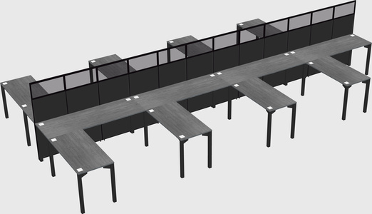 Shared l-shape cubicle