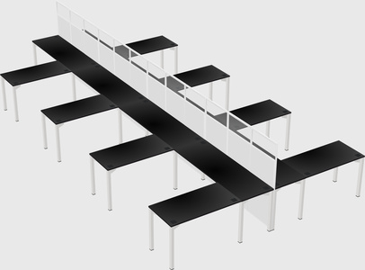 Shared l-shape cubicle