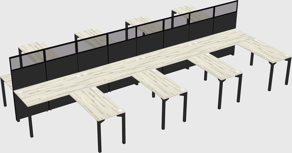 Shared l-shape cubicle