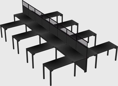 Shared l-shape cubicle