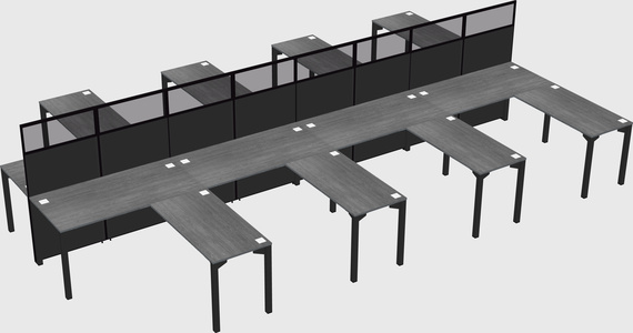 Shared l-shape cubicle