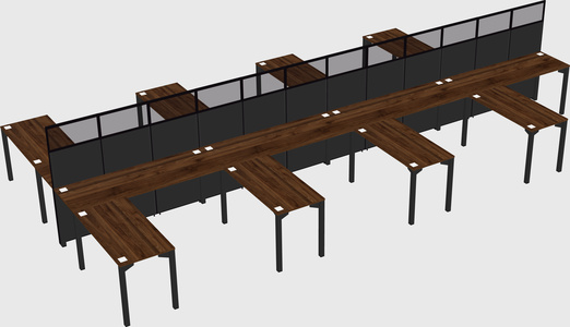 Shared l-shape cubicle