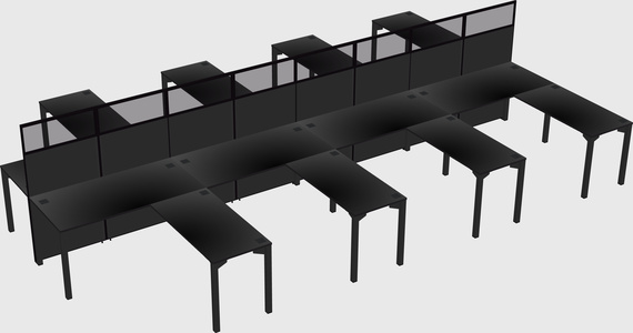 Shared l-shape cubicle