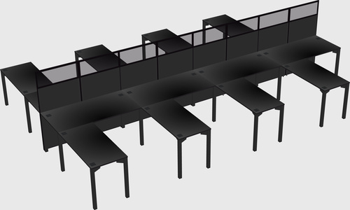 Shared l-shape cubicle